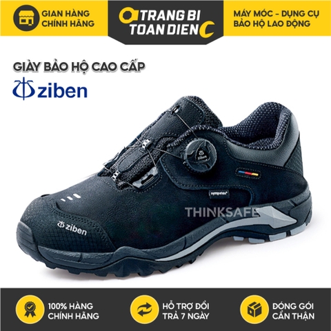 Giày bảo hộ Hàn Quốc Ziben 203 màu đen, chống thấm nước, thoáng khí, khóa vặn tiện lợi, kiểu dáng thời trang, chính hãng