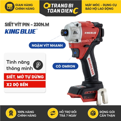 Máy bắn vít pin 18V KingBlue KM18VF lực siết 230Nm Máy siết vít 4 cấp chỉnh lực, chuyên vít bắn gỗ, sắt Chưa gồm pin sạc