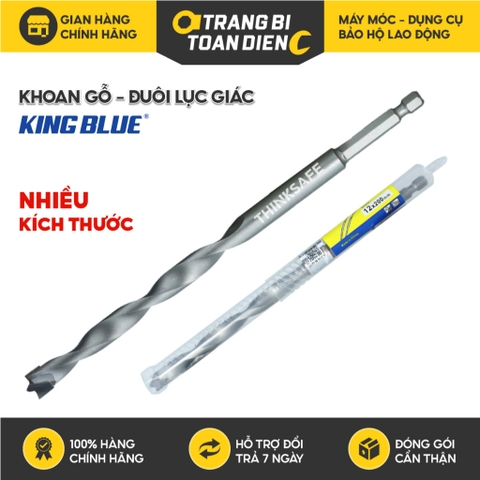 Mũi khoan gỗ chuôi lục giác KingBlue KBX1-06*200/ KBX1-08*200 kích thước 6 - 8mm, chất liệu thép hợp kim cao cấp