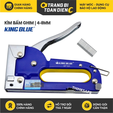 Kìm bấm ghim KingBlue KF-101 kích thước 4-8mm, độ dày 0.7mm, Máy bắn ghim gỗ, đóng thùng carton, dập ghim bao bì