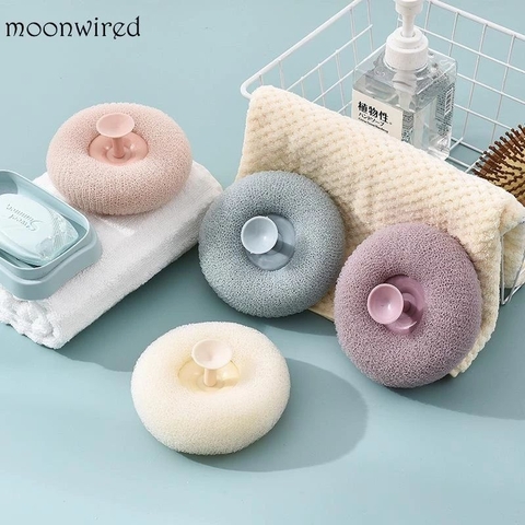 ( CỤC BÔNG TẮM TRÒN CÓ TAY NẮM NHỰA Ở GIỮ ) bông tắm massage hình tròn tạo bọt tốt, bông tắm tròn