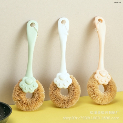 ( CỌ CHẢO 4800 ) Dụng cụ chà xoong tay cầm chắc chắn.Bàn chải cọ xoong nồi, cọ bồn rửa chén đa năng lông cứng