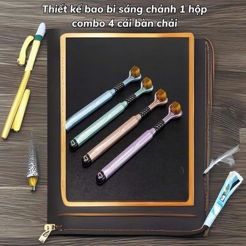 Set 4 Bàn Chải 3 Chiều Siêu Hot, Hộp 4 Cây Bàn Chải Đa Năng