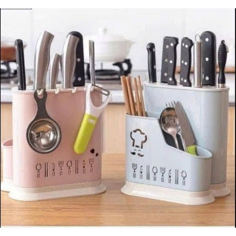 Ống Cấm Đũa, Dao, Kéo Bằng Nhựa Có Lỗ Thoát Nước, kích Thước 21*16*22cm