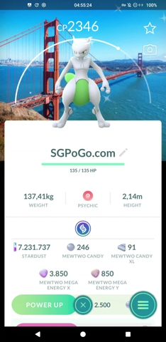Shiny Mewtwo XXL - San Francisco Background✨️