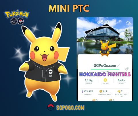 Pokémon PTC GO - Shiny Pikachu Baseball - Hokkaido Fighters✨Special Background✨