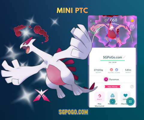 Shiny Dynamax Lugia✨mini PTC 20k✨