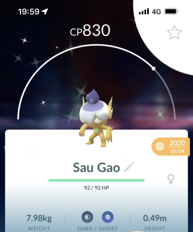 Shiny Sableye with Litwick hat