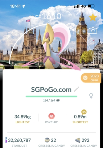 Cresselia with London background (Go Fest 2023)