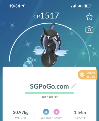 Shiny Tapu Fini  level 50 + 3 moves