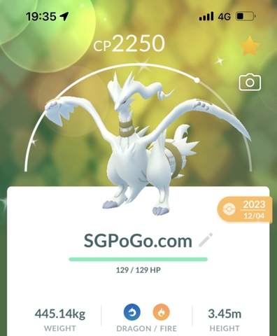 Shiny Reshiram level 50 + 3 moves