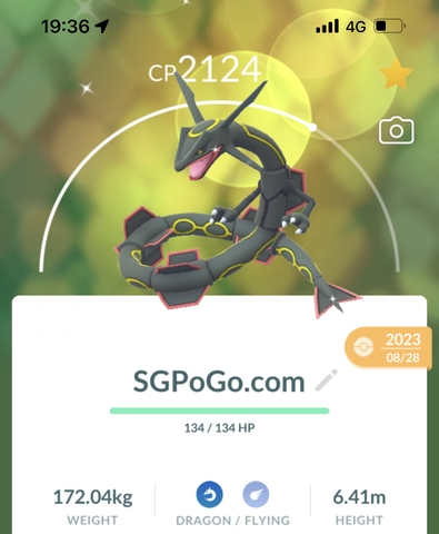 Shiny Rayquaza level 50 + 3 moves