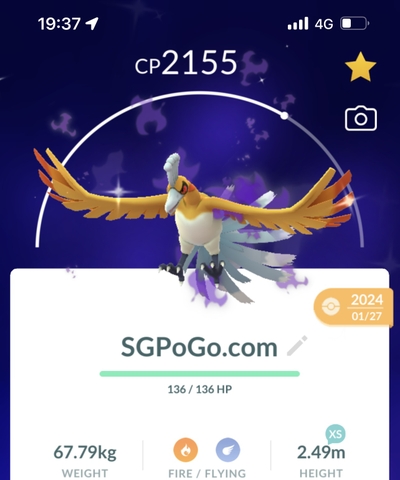 Shiny Ho-Oh level 50 + 3 moves