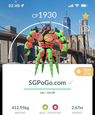 Shiny Buzzwole with New York background (Go Fest 2024)