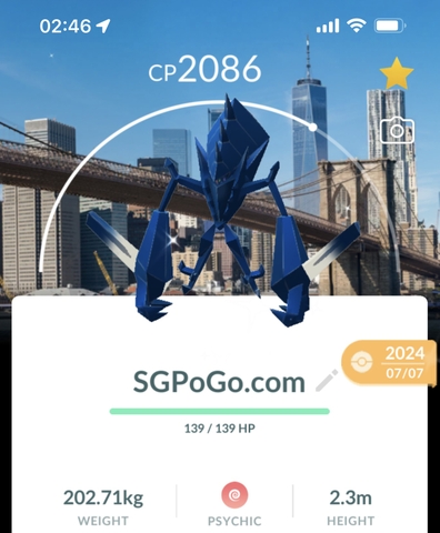 Shiny Necrozma with New York background (Go Fest 2024)