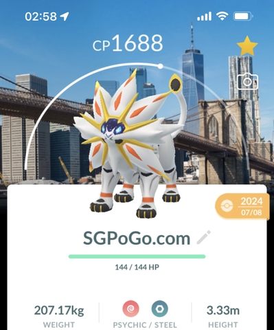 Solgaleo with New York background (Go Fest 2024)
