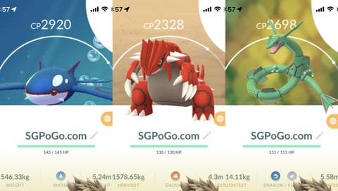 Kyogre - Groudon - Rayquaza 2018 (Guaranteed lucky)