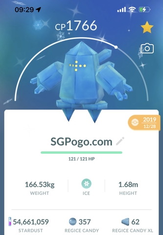 Shiny Regice 2019 (Guaranteed lucky Trade)