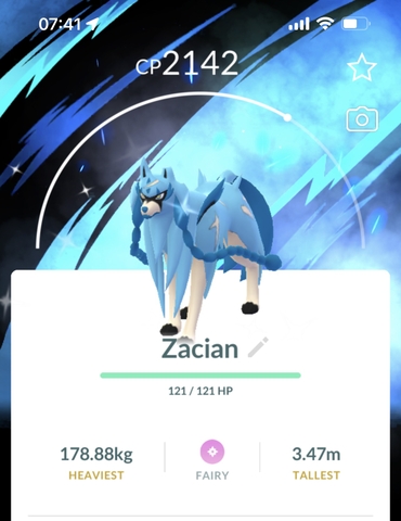Shiny Zacian with Special background