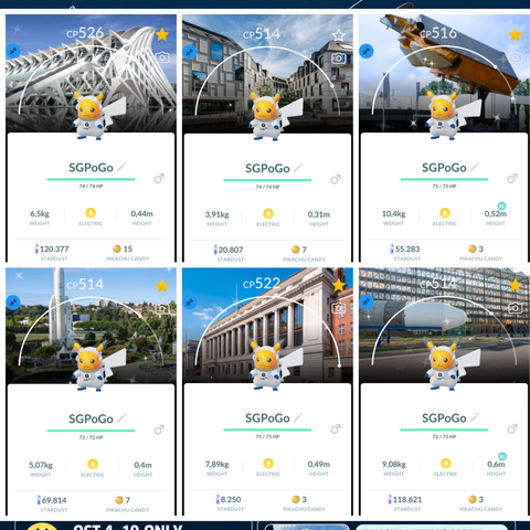 Set 6 Shiny Pikachu Astronaut✨ - Museum background✨