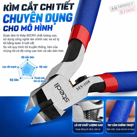 [Chính Hãng] Stedi Kềm Cắt Mô Hình Cao Cấp Lưỡi Đơn STEDI MS 104, MS 106, MS 108, MS 110 Model Nippers
