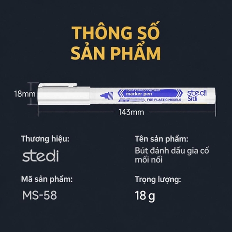 [Chính Hãng] Stedi Bút fix khớp nhựa dành cho mô hình MS-58 Joint Reinforcement Pen Model