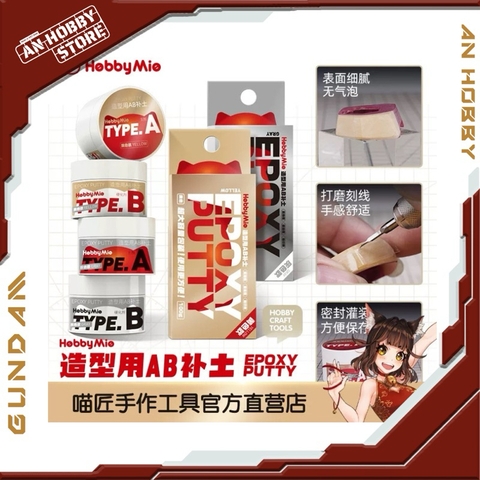 [HÀNG CÓ SẴN] BỘT TRÁM MÔ HÌNH NHỰA HOBBY MIO AB EPOXY PUTTY 100G CHÍNH HÃNG HOBBY MIO