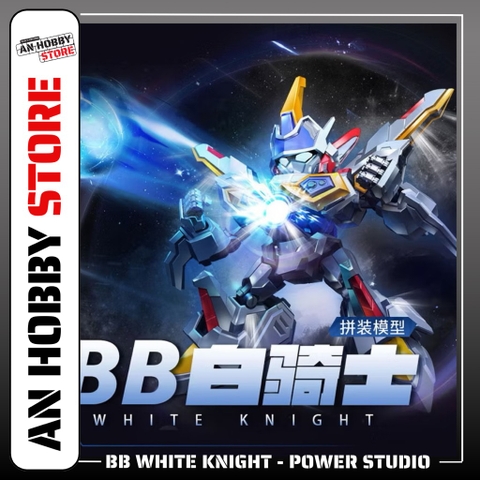MÔ HÌNH LẮP RÁP BB WHITE KNIGHT - POWER STUDIO ROBOT BẮN BI (TẶNG LỖI BI TRONG SUỐT, THẺ TRANG BỊ)