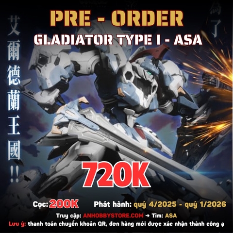 [HÀNG ĐẶT TRƯỚC] MÔ HÌNH LẮP RÁP GS TOYS GLADIATOR TYPE I - ASA (ĐỢT 1 TẶNG ÁO CHOÀNG ELDRAN)