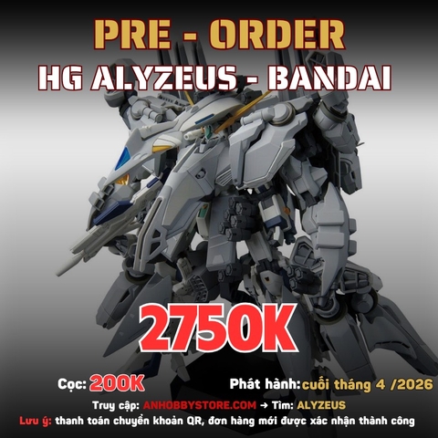 [HÀNG ĐẶT TRƯỚC] BANDAI MÔ HÌNH LẮP RÁP HG 1/144 ALYZUES CHÍNH HÃNG