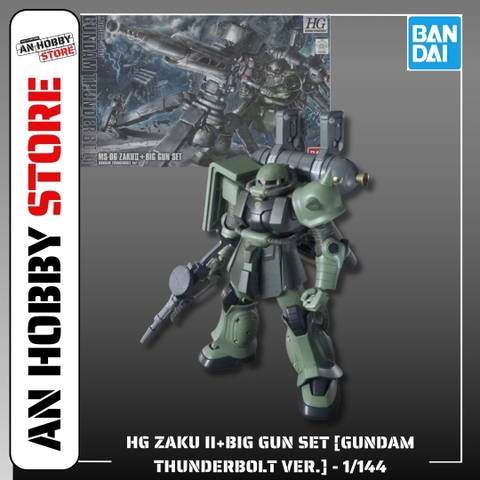 [HÀNG SẴN] BANDAI MÔ HÌNH LẮP RÁP HG 1/144 ZAKU II+BIG GUN SET [GUNDAM THUNDERBOLT Ver.]