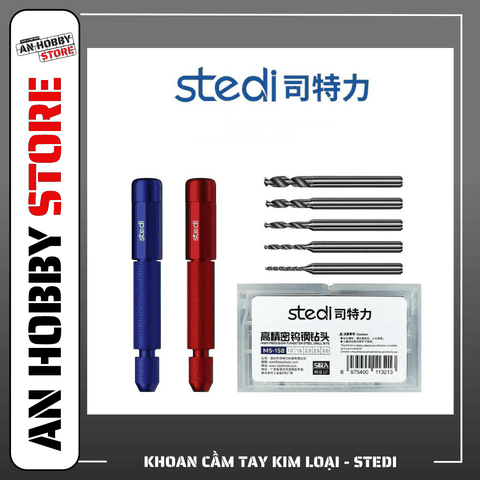 [Chính Hãng] Stedi Khoan Cầm Tay Mini Cao Cấp, Cán Kim Loại MS-25, Bộ Mũi Khoan MS-155 MS-156