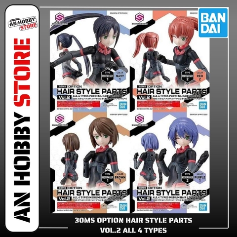 [HÀNG SẴN] BANDAI PHỤ KIỆN MÔ HÌNH 30MS OPTION HAIR STYLE PARTS Vol.2 ALL 4 TYPES