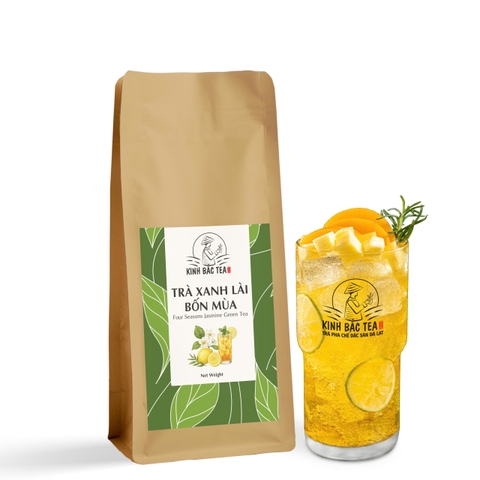 Trà Xanh Lài Bốn Mùa 100g (Mùi Thơm Hương Lài - Màu Nước Vàng Trong)