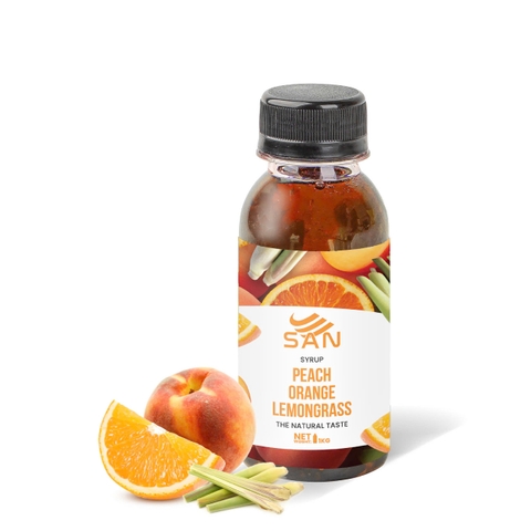 SYRUP ĐÀO CAM SẢ Chai nhỏ 100ml (Trái Cây Tự Nhiên - Hương Thơm, Màu Sắc Nổi Bật)