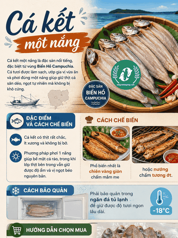 Cá Kết Một Nắng Biển Hồ – Thịt Săn Dẻo, Ngọt Tự Nhiên, Ít Xương