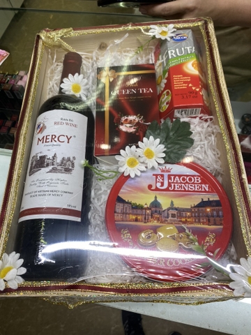 set quà tết khay gỗ 350k