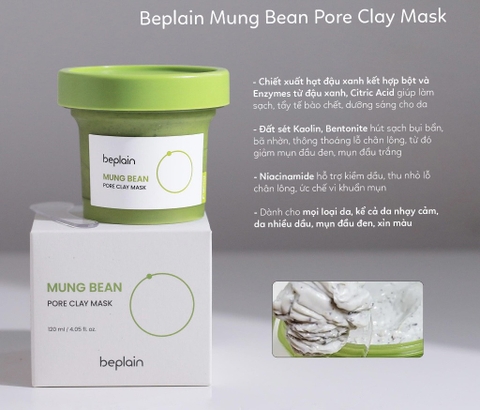 Mask đất sét Mung Bean Beplain 120ml sale