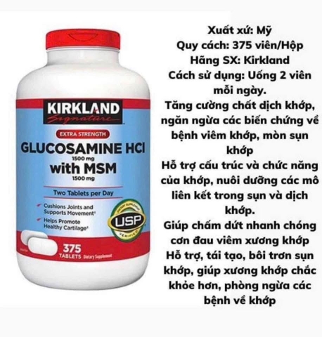 [TPCN] Kirkland Glucosamine 375V