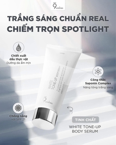 Kem body 9wishes White Tone-Up 150ml