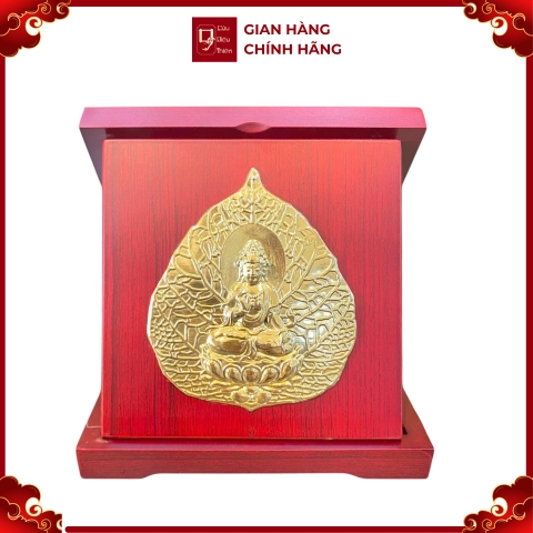 Tranh Đồng Lá Bồ Đề  ( 16x16cm ) - Cửu Diệu Thiên - BĐ0015