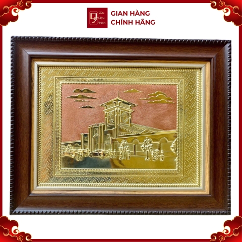 Tranh Đồng Chợ Bến Thành ( 28x34cm ) - Cửu Diệu Thiên - BT001