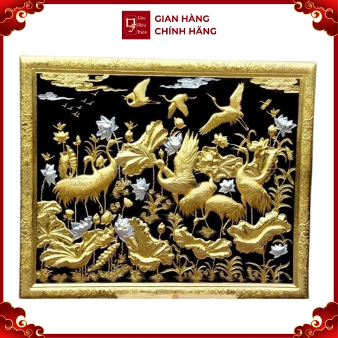 Tranh Tùng Hạc - Đồ Đồng Cao Cấp - Cửu Diệu Thiên - THN030