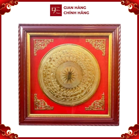 Tranh Đồng Mặt Trống Đồng , Mạ Vàng 24K ( 88x88cm ) - Cửu Diệu Thiên - ĐT018
