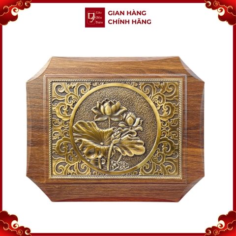 Tranh Đồng Hoa Sen ( 20x25cm ) - Cửu Diệu Thiên - SH028