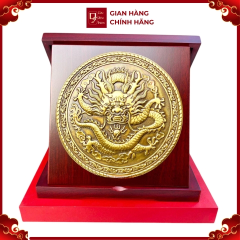 Tranh Đồng Vàng Rồng Phú Quý ( Đường Kính 23cm ) - Cửu Diệu Thiên - RV001