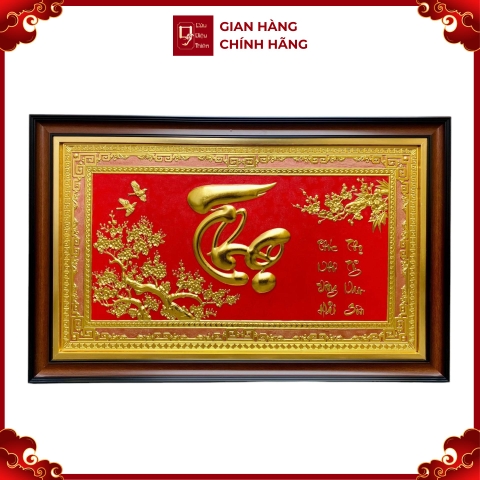 Tranh Đồng Chữ Thọ , Dát Vàng ( 68x107cm ) - Cửu Diệu Thiên - THN201