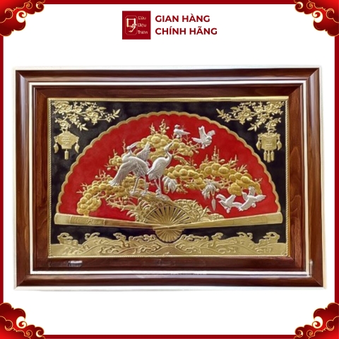 Tranh Tùng Hạc - Đồ Đồng Cao Cấp - Cửu Diệu Thiên - THN035
