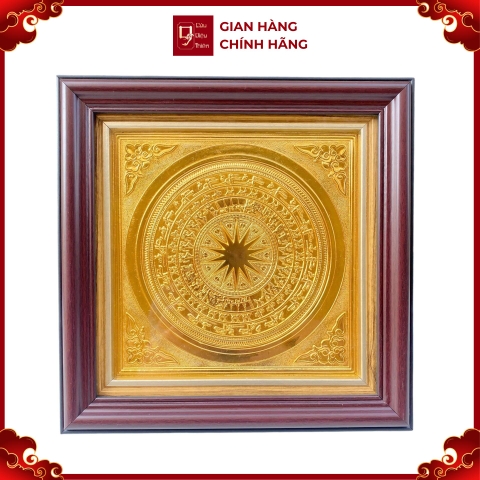 Tranh Đồng Trống Đồng , Mạ Vàng 24K ( 26x26cm ) - Cửu Diệu Thiên - ĐT011