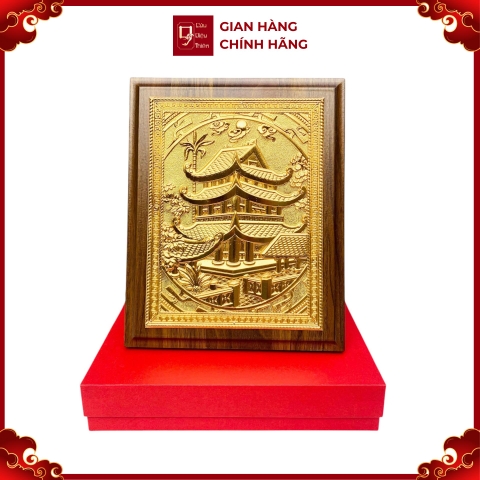 Tranh Đồng Chùa Keo Thái Bình  , Mạ Vàng 24K ( 20x25cm ) - Cửu Diệu Thiên - CK002